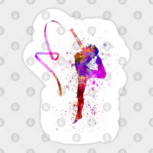 Rhythmic gymnastics in watercolor Sticker by PaulrommerArt